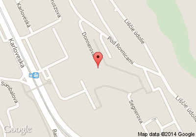 mapa - Donnerova 1, Bratislava 4 - Karlova Ves