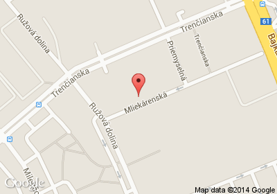 mapa - Mliekárenská 9, Bratislava 2 - Ružinov